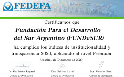 Premio FEDEFA a la “SOLIDARIDAD Y TRANSPARENCIA 2020”